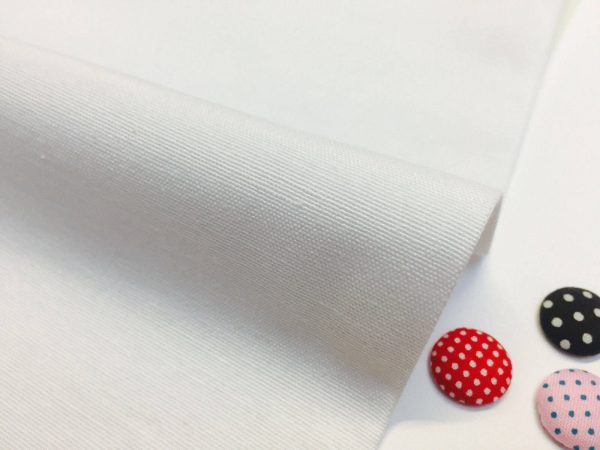 Plain Ottoman Fabric For Curtains Upholstery Cotton Canvas Material 140cm Wide WHITE