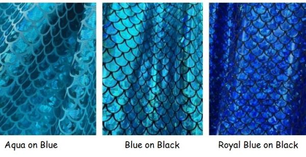 Mermaid Scale Fabric Fish Tale Foil Iridescent Stretch Spandex Material - 150cm wide red, silver, green, blue, gold, black, pink, rainbow - Image 33