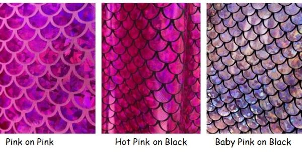 Mermaid Scale Fabric Fish Tale Foil Iridescent Stretch Spandex Material - 150cm wide red, silver, green, blue, gold, black, pink, rainbow - Image 34