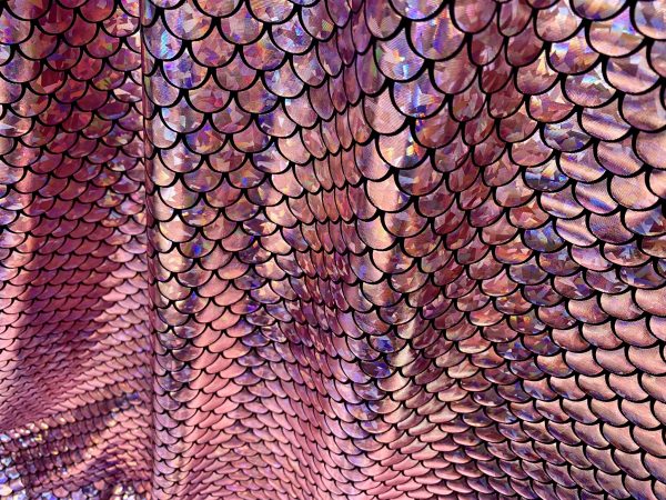 Mermaid Scale Fabric Fish Tale Foil Iridescent Stretch Spandex Material - 150cm wide red, silver, green, blue, gold, black, pink, rainbow - Image 5