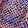 Mermaid Scale Fabric Fish Tale Foil Iridescent Stretch Spandex Material - 150cm wide - Baby Pink on Black - Image 2