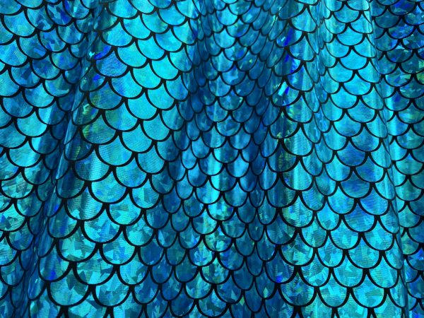 Mermaid Scale Fabric Fish Tale Foil Iridescent Stretch Spandex Material - 150cm wide red, silver, green, blue, gold, black, pink, rainbow - Image 9