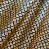 Mermaid Scale Fabric Fish Tale Foil Iridescent Stretch Spandex Material - 150cm wide - Gold on Black - Image 2