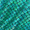 Mermaid Scale Fabric Fish Tale Foil Iridescent Stretch Spandex Material - 150cm wide - Green on Black - Image 4