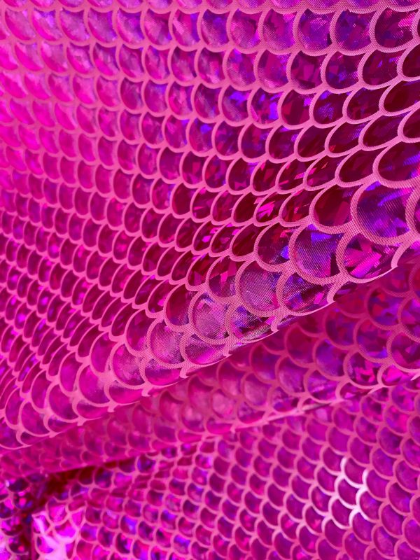 Mermaid Scale Fabric Fish Tale Foil Iridescent Stretch Spandex Material - 150cm wide red, silver, green, blue, gold, black, pink, rainbow - Image 20