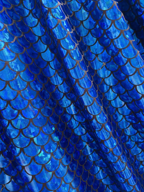 Mermaid Scale Fabric Fish Tale Foil Iridescent Stretch Spandex Material - 150cm wide red, silver, green, blue, gold, black, pink, rainbow - Image 24