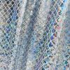 Mermaid Scale Fabric Fish Tale Foil Iridescent Stretch Spandex Material - 150cm wide - Silver on White - Image 4