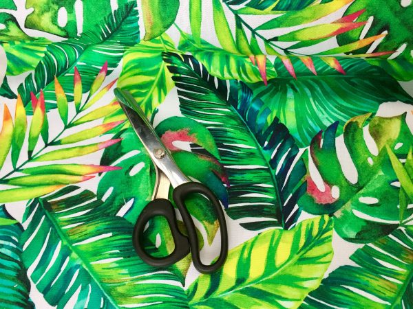 Palm Leaves 3 Tropical Leaf Print Cotton Fabric for Curtain Upholstery Material / digital print fabric / 140cm wide