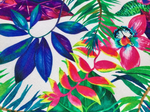 Tropical Flower Orchid  Fabric Curtain Upholstery Cotton Material / digital print fabric / 140cm  55" wide