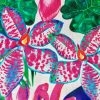 Tropical Flower Orchid  Fabric Curtain Upholstery Cotton Material / digital print fabric / 140cm  55" wide