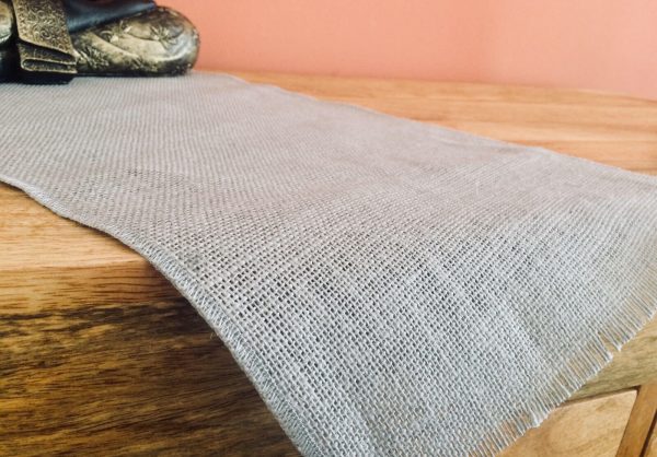 12'' wide Rustic Burlap Jute Runners For Events, Weddings, Home - Jute Hessian Table Runner - grey, cream, glitter, mustard