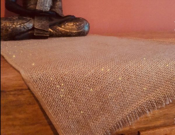 12'' wide Rustic Burlap Jute Runners For Events, Weddings, Home - Jute Hessian Table Runner - grey, cream, glitter, mustard