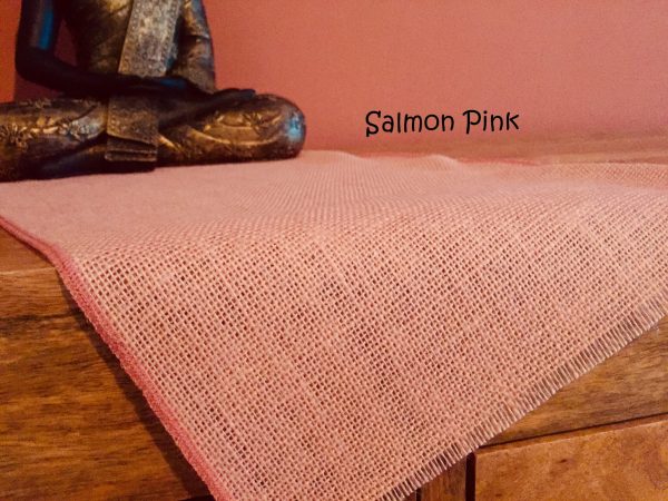 12'' wide Rustic Burlap Jute Runners For Events, Weddings, Home - Jute Hessian Table Runner - Salmon Pink, Pink, Red, Coral, Burgundy Jute