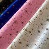ICE STAR Silk Taffeta Fabric Nylon Waterproof Material - Gold Stars Foil Print Tafeta - 150cm wide