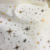 ICE STAR Silk Taffeta Fabric Nylon Waterproof Material - Gold Stars Foil Print Tafeta - 150cm wide