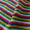 Rainbow Mettalic Tinsel Lurex Fabric Material - Sparkling Striped Rasta Print Glitter - 150cm wide