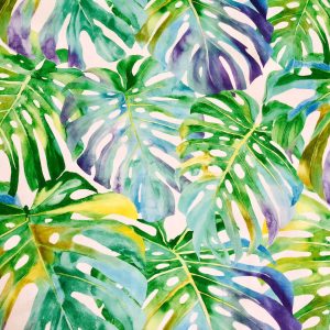 TROPICAL LEAVES 2 Palm Leaf Fabric Curtain Upholstery Cotton Material - 280cm Extra Wide