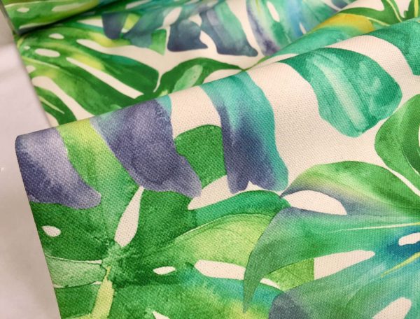 TROPICAL LEAVES 2 Palm Leaf Fabric Curtain Upholstery Cotton Material - 280cm Extra Wide