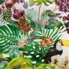 Tropical Toucan Bird Fabric Curtain Upholstery Cotton Material / botanical palm leaf garden / digital print fabric / 140cm or 55" wide