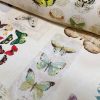 Vintage Butterfly Music Note Fabric Cotton Material for Curtains Upholstery Dress - Floral Digital Print Textile - 140cm wide canvas