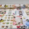 Vintage Butterfly Music Note Fabric Cotton Material for Curtains Upholstery Dress - Floral Digital Print Textile - 140cm wide canvas