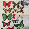 Vintage Butterfly Music Note Fabric Cotton Material for Curtains Upholstery Dress - Floral Digital Print Textile - 140cm wide canvas