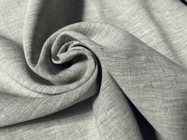 Pure Plain Soft Linen Fabric Material - 100% Linens Textile for Home Decor Curtains Clothes - 150cm wide - Plain NATURAL GREY Linen