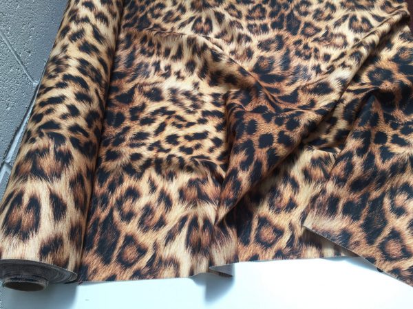 Leopard Print Cotton Fabric for Curtains Upholstery / panther animal fur digital print material / 110" extra wide