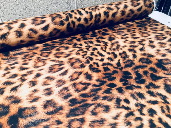 Leopard Print Cotton Fabric for Curtains Upholstery / panther animal fur digital print material / 110" extra wide