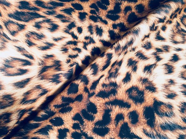 Leopard Print Cotton Fabric for Curtains Upholstery / panther animal fur digital print material / 110" extra wide
