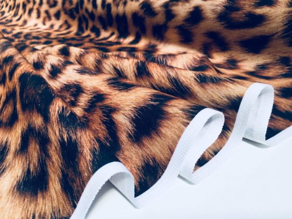 Leopard Print Cotton Fabric for Curtains Upholstery / panther animal fur digital print material / 55" wide