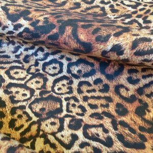 PANTHER LEOPARD Print Cotton Fabric Material - animal print canvas for curtains, upholstery, dress - 55" or 140cm wide