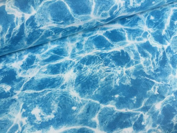 Blue Ocean Water effect Cotton Fabric for Curtain Upholstery dressmaking  110'/280cm extra wide