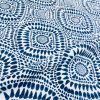 Blue & White Spanish Tile Flower Mandala Fabric Cotton Panama Material for Dress Decor Curtain Upholstery - 55" or 140cm wide