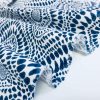 Blue & White Spanish Tile Flower Mandala Fabric Cotton Panama Material for Dress Decor Curtain Upholstery - 55" or 140cm wide