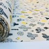 Mustard & Black Cactus Fabric Cacti Print - Kid Curtain Cotton Material - 55 inches wide