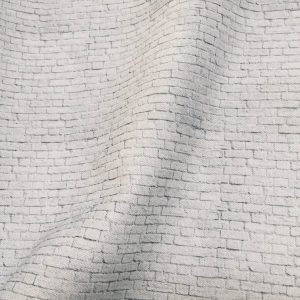 SMALL White Brick Wall Print Cotton Fabric - Stone Bricks Curtain Dress Backdrop Material - 280cm EXTRA Wide