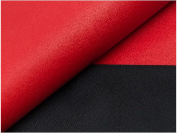 RED Soft Faux Leather Viscose Back Fabric Imitation PU Leather Material for clothes upholstery decor - 145cm wide