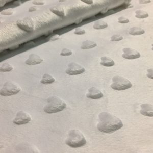 HEART Supersoft Dimple Fleece Fabric Plush Cuddle Soft - 160cm (63 inches) wide - SILVER GREY