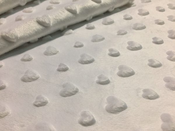 HEART Supersoft Dimple Fleece Fabric Plush Cuddle Soft - 160cm (63 inches) wide - SILVER GREY