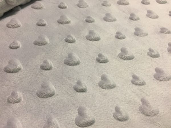 HEART Supersoft Dimple Fleece Fabric Plush Cuddle Soft - 160cm (63 inches) wide - SILVER GREY