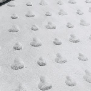 HEART Supersoft Dimple Fleece Fabric Plush Cuddle Soft - 160cm (63 inches) wide - WHITE Hearts