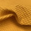 Cotton WAFFLE Pique Honeycombe Fabric Material - bathrobe, gown, towel, cushion -  150cm wide - Mustard Yellow