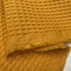 Cotton WAFFLE Pique Honeycombe Fabric Material - bathrobe, gown, towel, cushion -  150cm wide - Mustard Yellow - Image 2