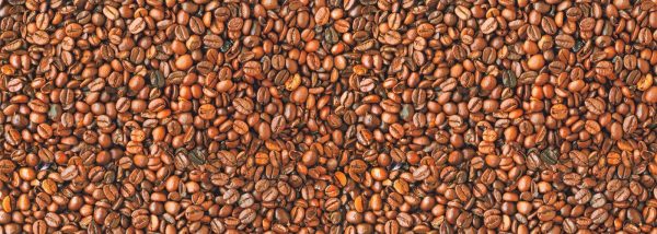 COFFEE BEANS Bean Cafe Cotton Fabric - Curtain Upholstery Craft material - 110''/ 280 cm Extra wide - BROWN