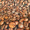 COFFEE BEANS Bean Cafe Cotton Fabric - Curtain Upholstery Craft material - 110''/ 280 cm Extra wide - BROWN