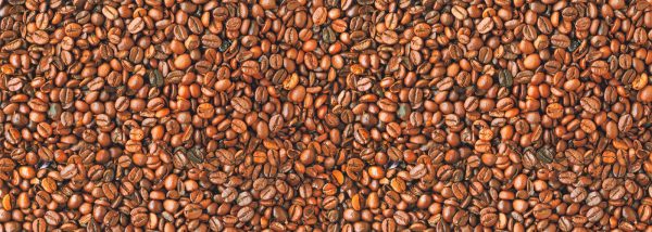 COFFEE BEANS Bean Cafe Cotton Fabric - Curtain Upholstery Craft material - 140cm wide - BROWN