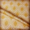 Art Deco Damask Rhombus Diamond Print Fabric Floral Cotton Material for Curtains Upholstery Home Decor - 140cm wide - Ocre Mustard Cream