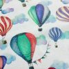 White Hot Air Balloon Print Fabric Cotton Material for Dress Making Curtains Upholstery Home Decor - 280cm EXTRA WIDE
