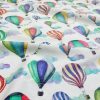 White Hot Air Balloon Print Fabric Cotton Material for Dress Making Curtains Upholstery Home Decor - 280cm EXTRA WIDE